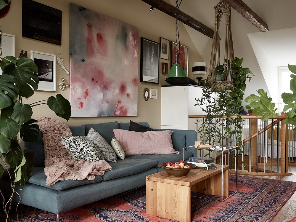 A Cozy Plant-Filled Attic Apartment in Stockholm 5 cozy plant filled attic apartment stockholm nordroom4 A Cozy Plant-Filled Attic Apartment in Stockholm