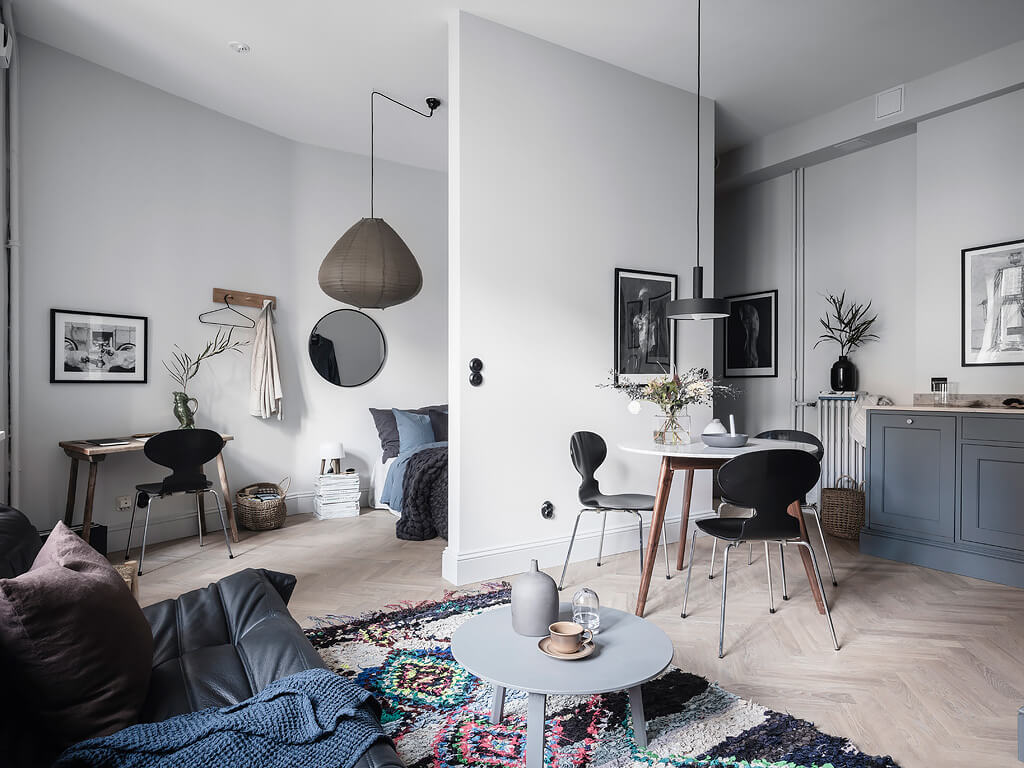 A Scandinavian Studio Apartment Decorated In Blue Tones 5 blue scandinavian studio apartment nordroom4 A Scandinavian Studio Apartment Decorated In Blue Tones