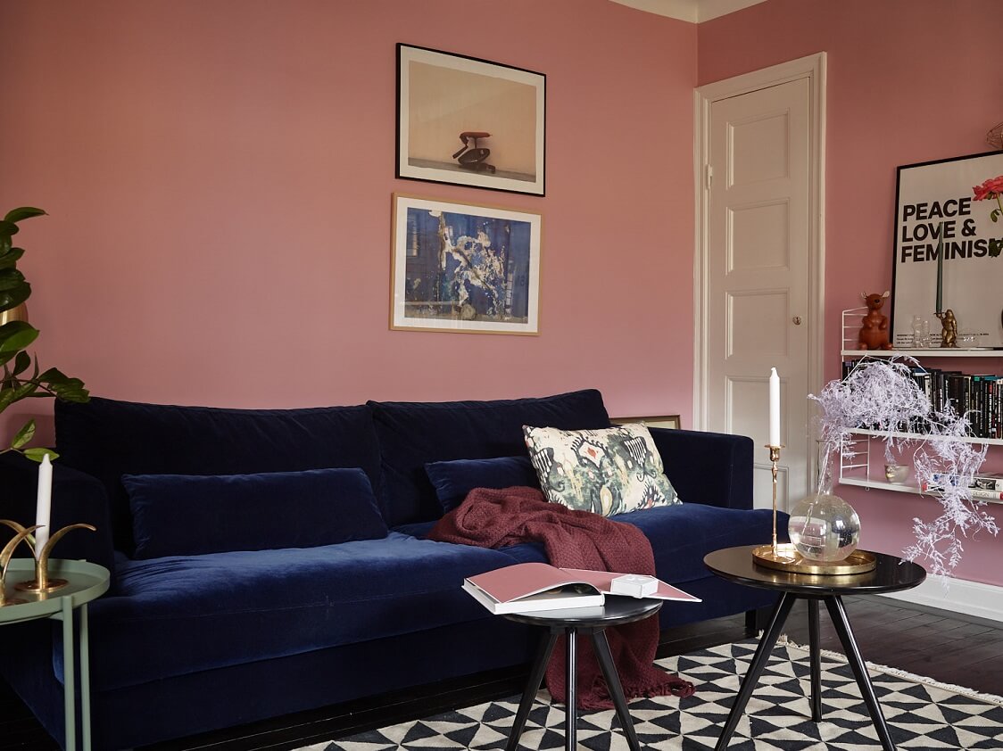 A Vibrant Pink and Blue Apartment in Stockholm 2 pink blue scandinavian apartment nordroom1 A Vibrant Pink and Blue Apartment in Stockholm