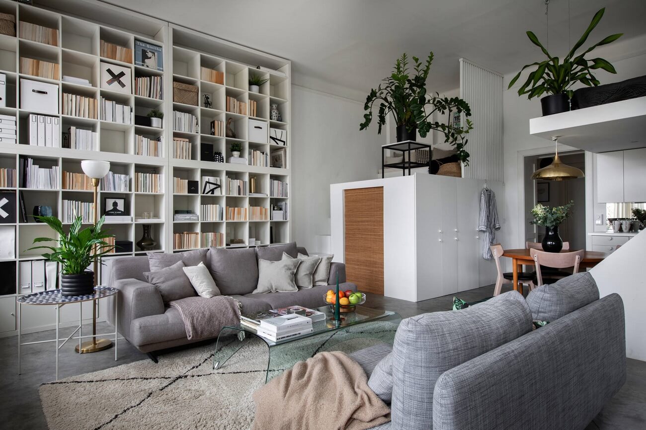 A Small Scandinavian Loft Looks Spacious Thanks To A Mirrored Wall 4 small scandiniavian loft nordroom3 A Small Scandinavian Loft Looks Spacious Thanks To A Mirrored Wall