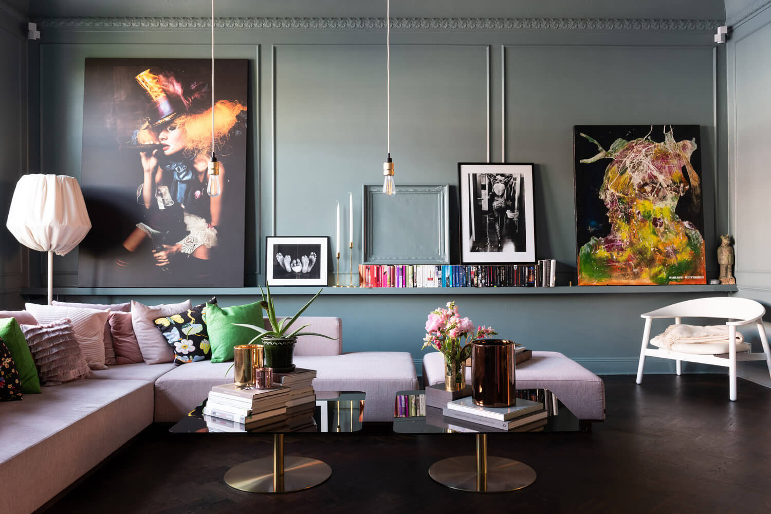 An Art-Filled Blue And Pink Apartment in Stockholm 1 art filled pink blue scandinavian apartment nordroom An Art-Filled Blue And Pink Apartment in Stockholm