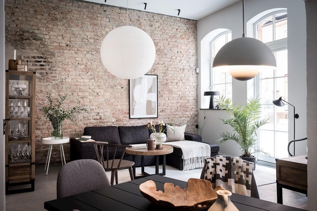 A Lovely Scandinavian Home With Exposed Brick 1 scandinavian home exposed brick nordroom A Lovely Scandinavian Home With Exposed Brick