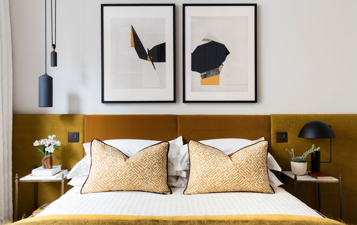 Creative Headboard and Bedroom Styling Ideas 24 wall to wall headboard nordroom5 Creative Headboard and Bedroom Styling Ideas