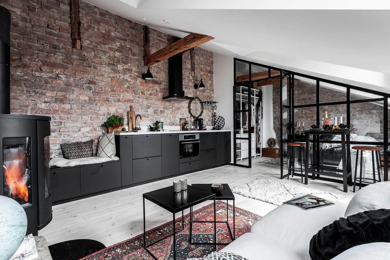 industrial attic apartment stockholm nordroom An Industrial Look For A Small Attic Apartment in Stockholm