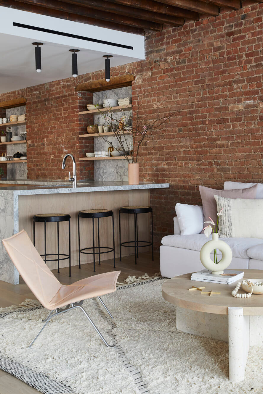 A SoHo Loft with Exposed Brick and Subtle Color Touches 2 soho loft exposed brick nordroom1 A SoHo Loft with Exposed Brick and Subtle Color Touches