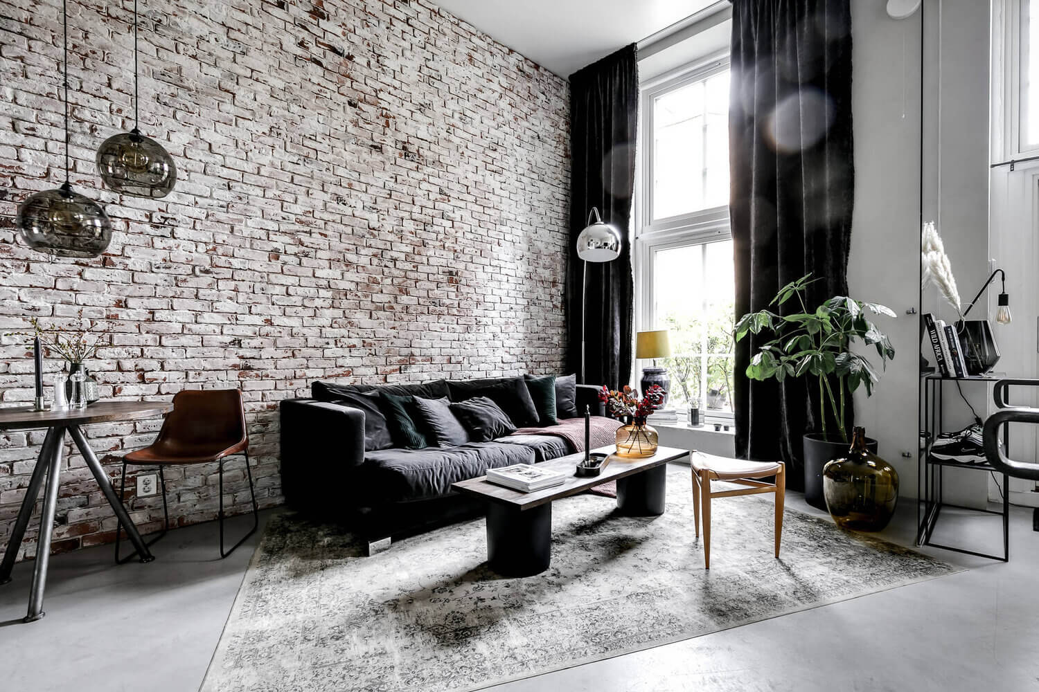 An Industrial Scandinavian Apartment with Exposed Brick Wall 1 AnIndustrialScandinavianApartmentwithExposedBrickWall TheNordroom An Industrial Scandinavian Apartment with Exposed Brick Wall