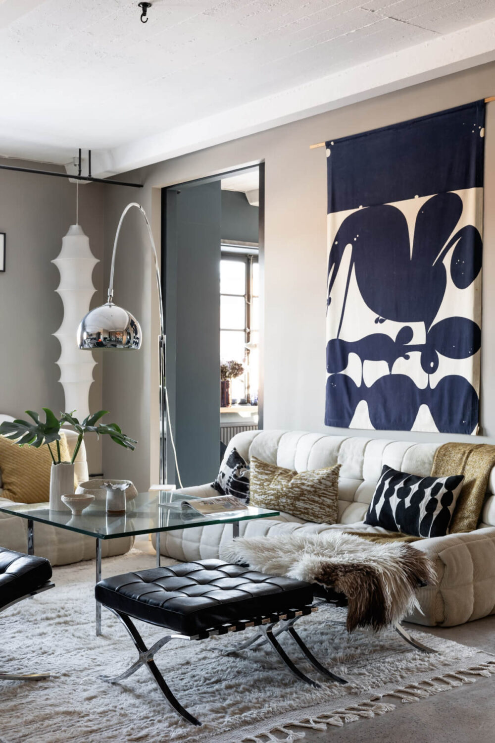 A Monochrome Design Home in a Former Chocolate Factory 2 living room factory conversion
