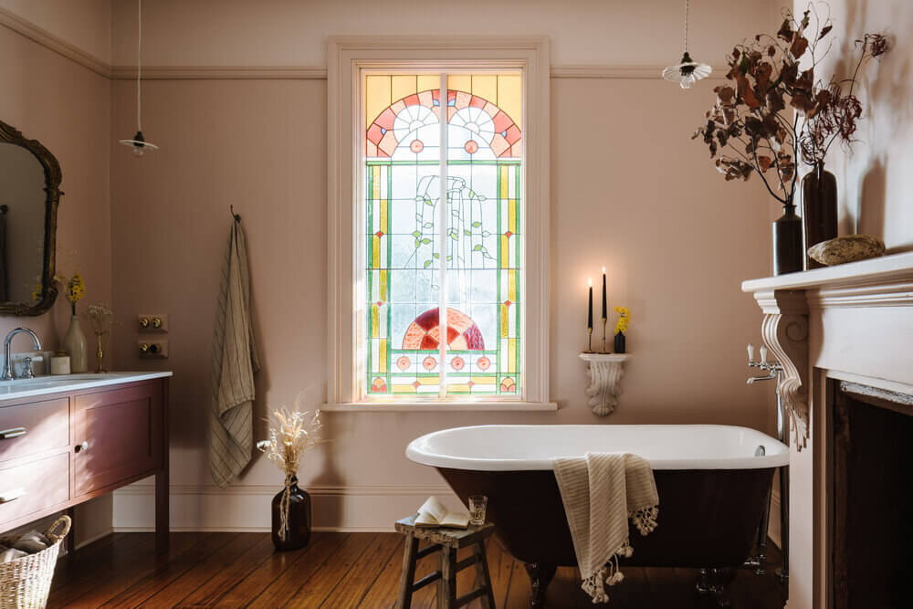 89 Pink Bathroom Ideas: From Hot Pink Walls to Blush Tiles 73 lumiere lodge vintage cottage australia nordroom10 89 Pink Bathroom Ideas: From Hot Pink Walls to Blush Tiles