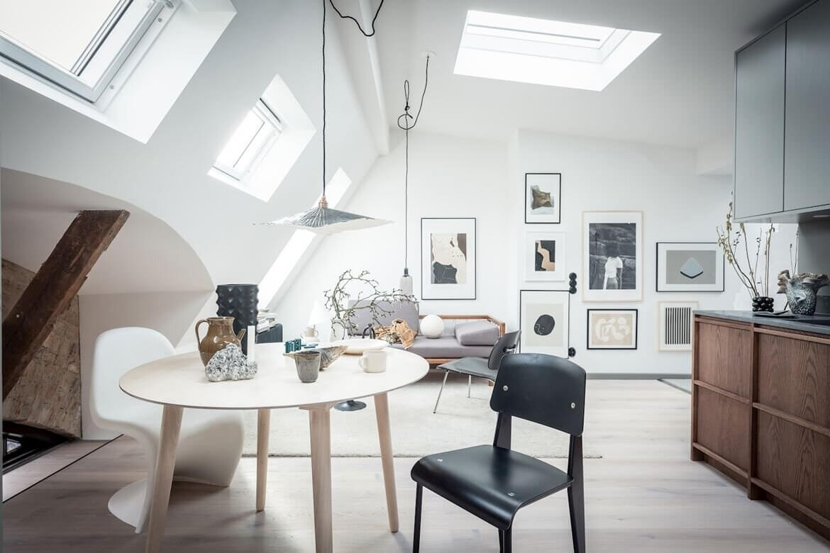 A Light Scandinavian Attic Apartment with a Luxurious Look 1 light scandinavian attic apartment nordroom A Light Scandinavian Attic Apartment with a Luxurious Look