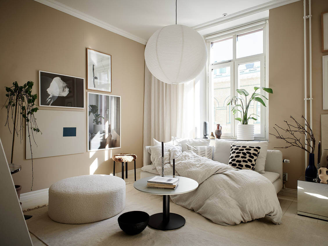 A Sand Colored Studio Apartment with Loft Bed 2 ASandColoredStudioApartmentwithLoftBed TheNordroom1 1 A Sand Colored Studio Apartment with Loft Bed