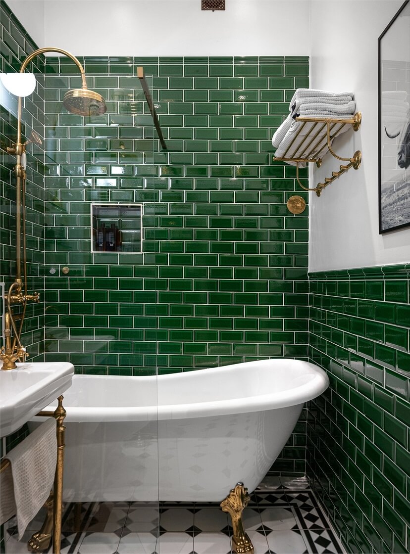 83 Small Bathroom Ideas & How To Make It Look Bigger 53 small classic bathroom with green tiles nordroom