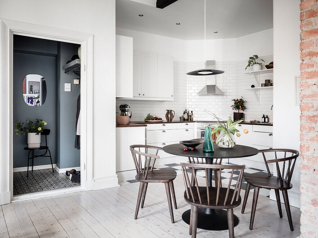 A Scandinavian Apartment with Exposed Brick Wall and Colorful Touches 6 scandinavian apartment exposed brick nordroom6 A Scandinavian Apartment with Exposed Brick Wall and Colorful Touches