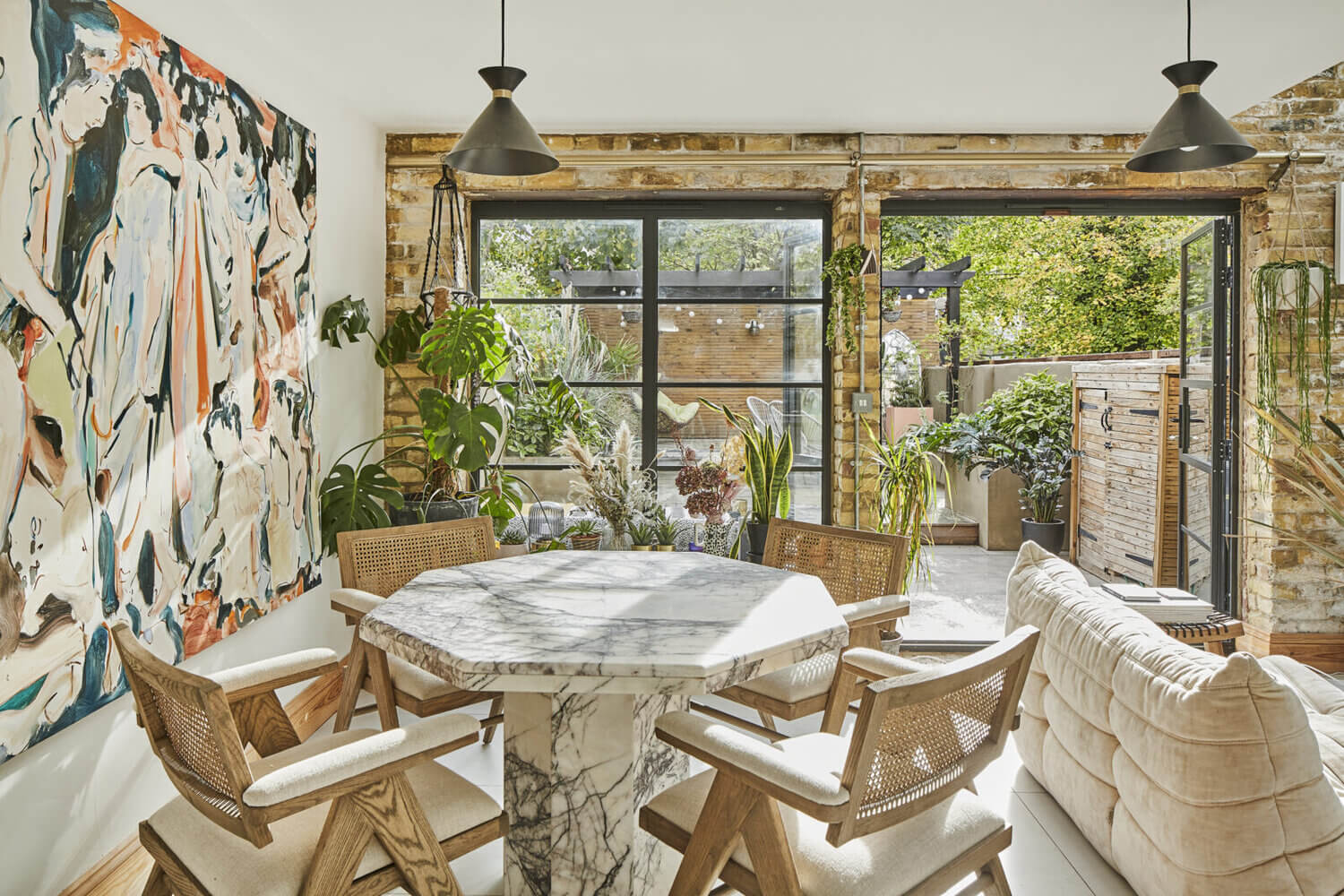 Neutral Tones in an Art-Filled Victorian Home with Surprising Bathrooms 2 neutral art filled victorian home nordroom1 Neutral Tones in an Art-Filled Victorian Home with Surprising Bathrooms