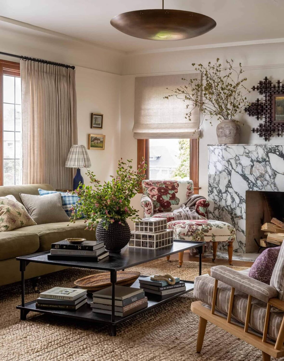 10 Sofa Trends for 2026: The Year the Couch Became the Main Character 14 green-sofa-floral-chair-marble-fireplace-heidi-caillier-washington-home-nordroom