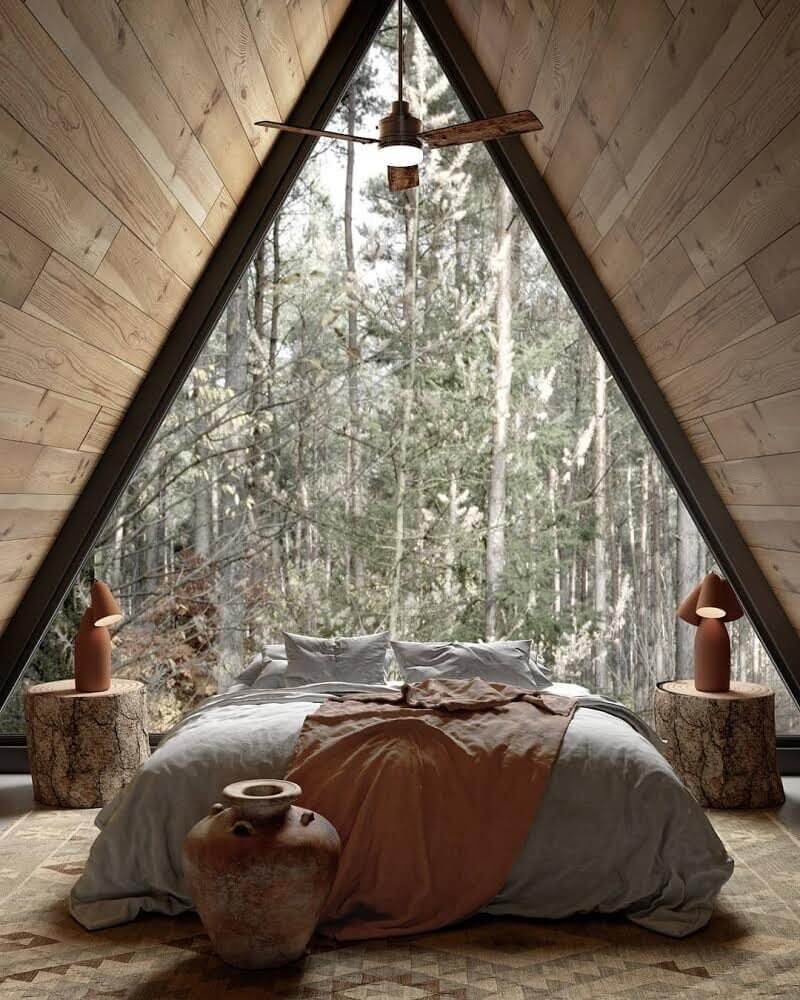 Best of 2021: Bedrooms 10 modern wooden a frame cabin lake tahoe nordroom10 Best of 2021: Bedrooms