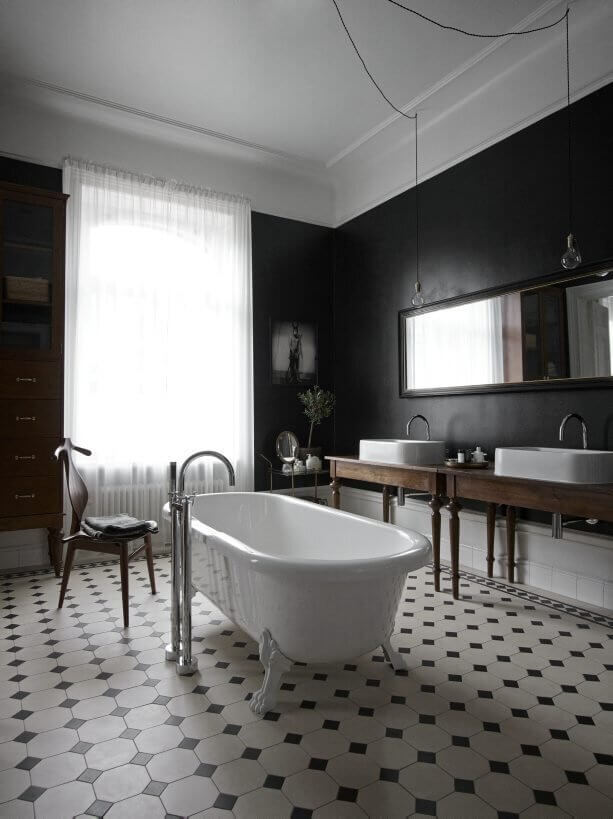 Paint it Black: Black Interior and Exterior Design Ideas 20 blackbathroomsthenordroom3 Paint it Black: Black Interior and Exterior Design Ideas