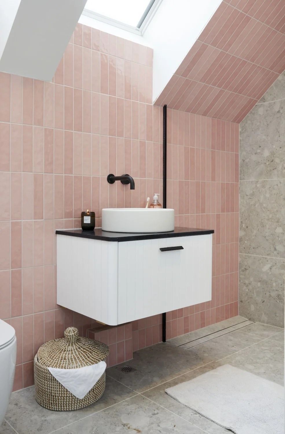 83 Small Bathroom Ideas & How To Make It Look Bigger 33 small-pink-bathroom-skylight-small-bathroom-ideas-nordroom