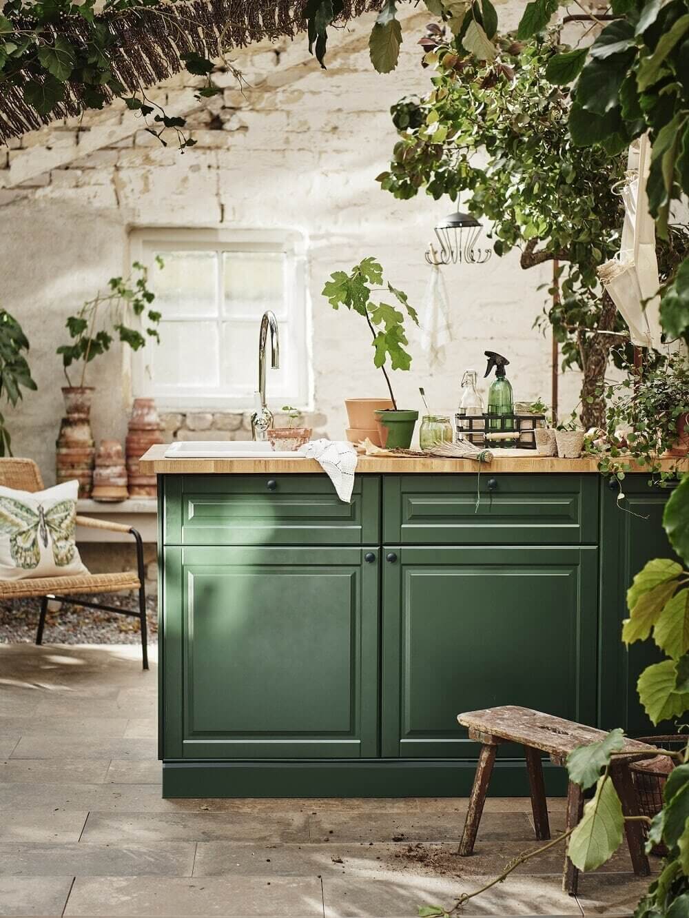 Green Kitchen Design Ideas That You'll Love 12 green-kitchen-island-ikea-plants-nordroom