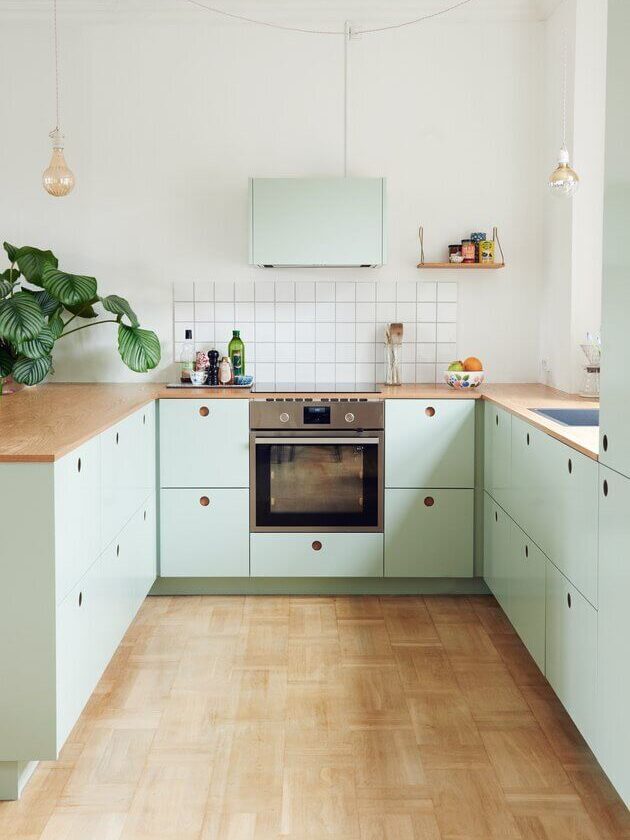 Green Kitchen Design Ideas That You'll Love 26 mint-green-scandinavian-kitchen-nordroom