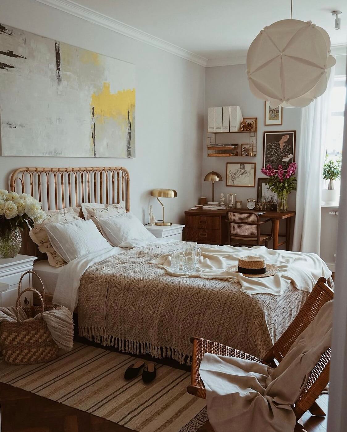 How To Design A Stylish Bedroom Home Office 34 earthy-bedroom-workspace-warm-apartment-nordroom