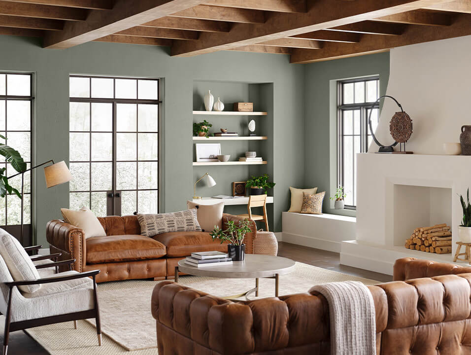 The Best Classic Paint Colors For A Timeless Living Room 23 sherwin-williams-color-year-evergreen-fog-color-trends-2022-nordroom