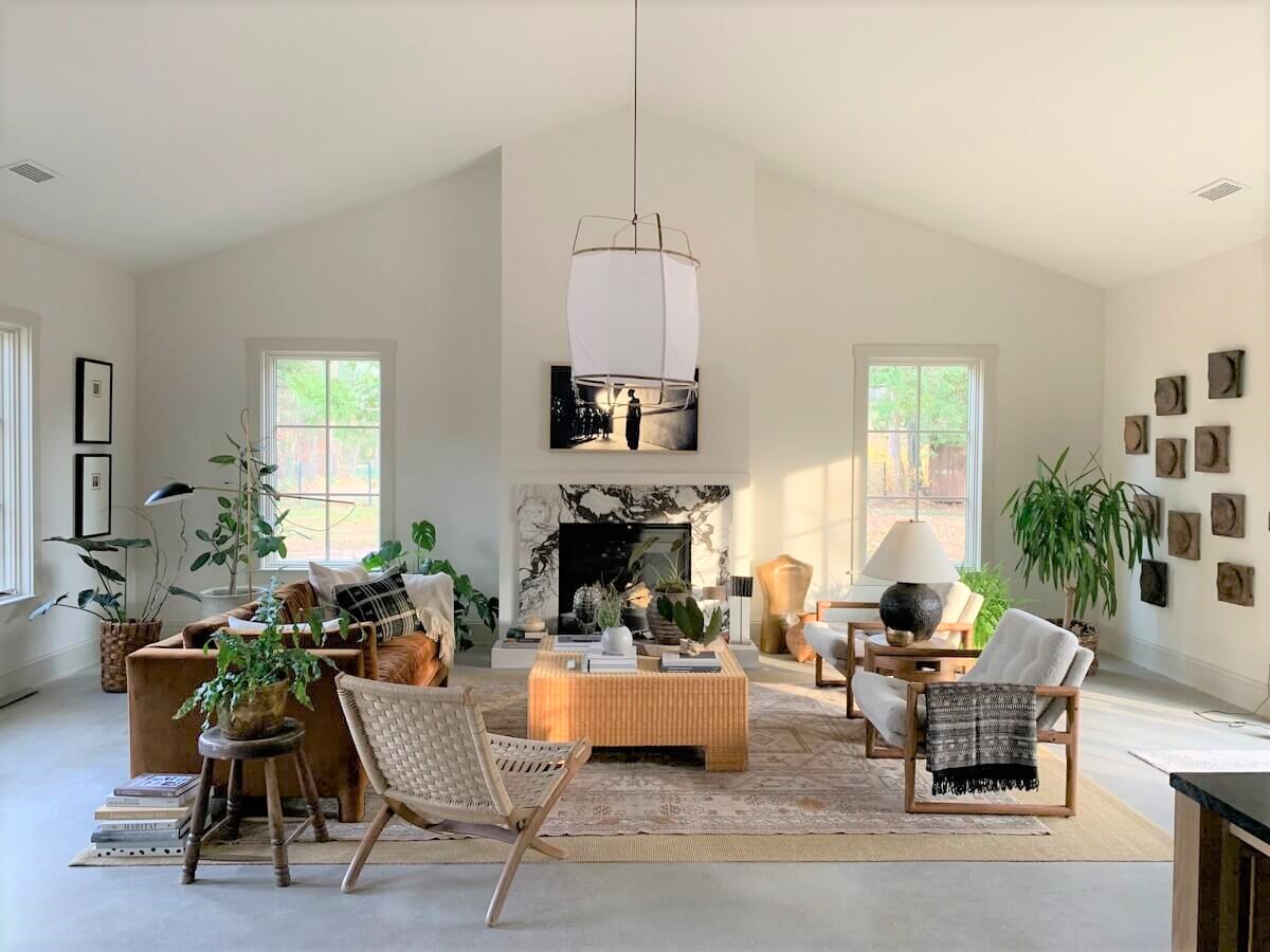 The Fernhouse Airbnb Cabin near Lake Michigan 1 open-plan-living-room-airbnb-cabin-michigan