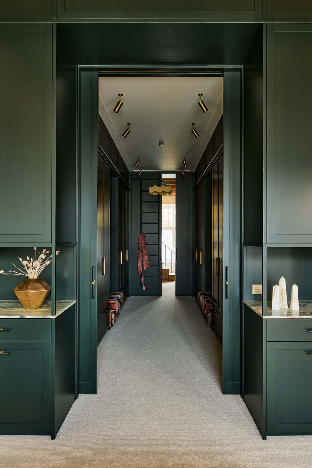 Color & Texture in a Grand Amsterdam Villa 20 green-walk-in-closet-villa-amsterdam-nordroom