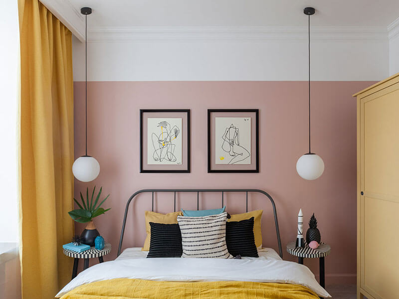 Best Paint Colors for a Colorful Small Bedroom 27 pink yellow bedroom design nordroom Best Paint Colors for a Colorful Small Bedroom