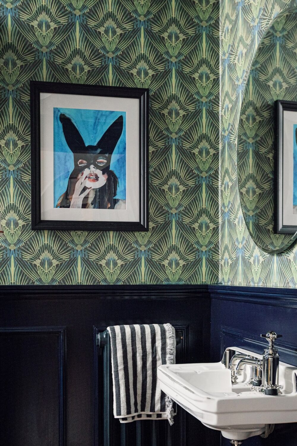 Color & Wallpaper in a Victorian Villa 15 powder-room-wallpaper-nordroom