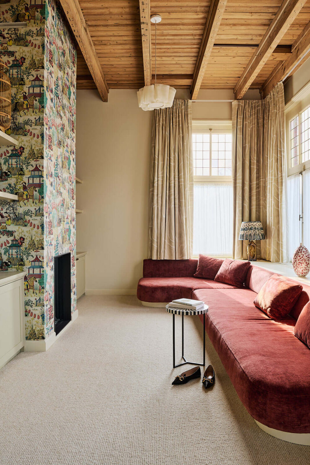 Color & Texture in a Grand Amsterdam Villa 13 sitting-room-curvedbuilt-in-sofa-windowseat-nordroom