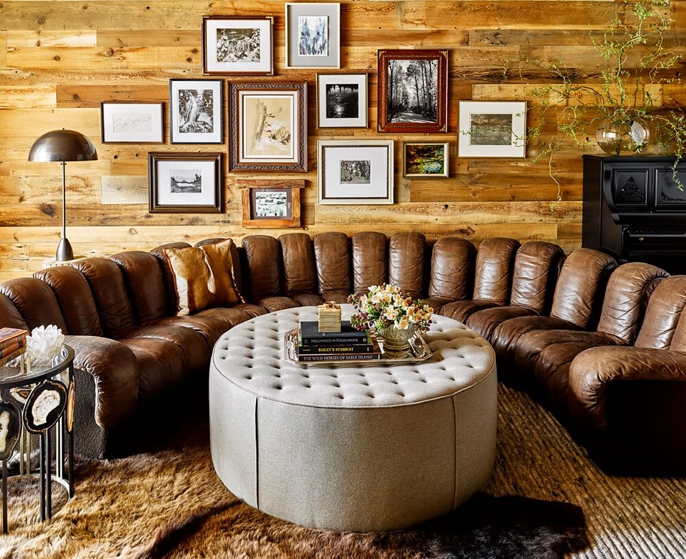 A Rustic Mountain Home in Big Sky, Montana 18 snug-round-leather-sofa-mountain-home-nordroom