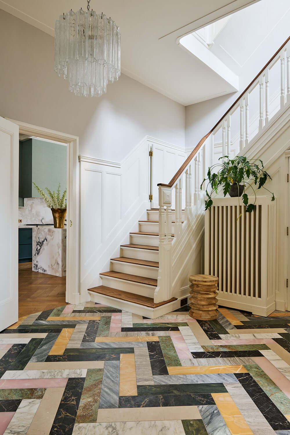 Color & Texture in a Grand Amsterdam Villa 14 spacious-hallway-colorful-floor-tiles-villa-amsterdam-nordroom