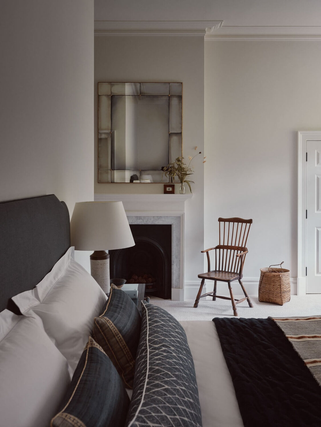 A Grand Georgian Manor House in England 23 bedroom-fireplace-historic-home-nordroom