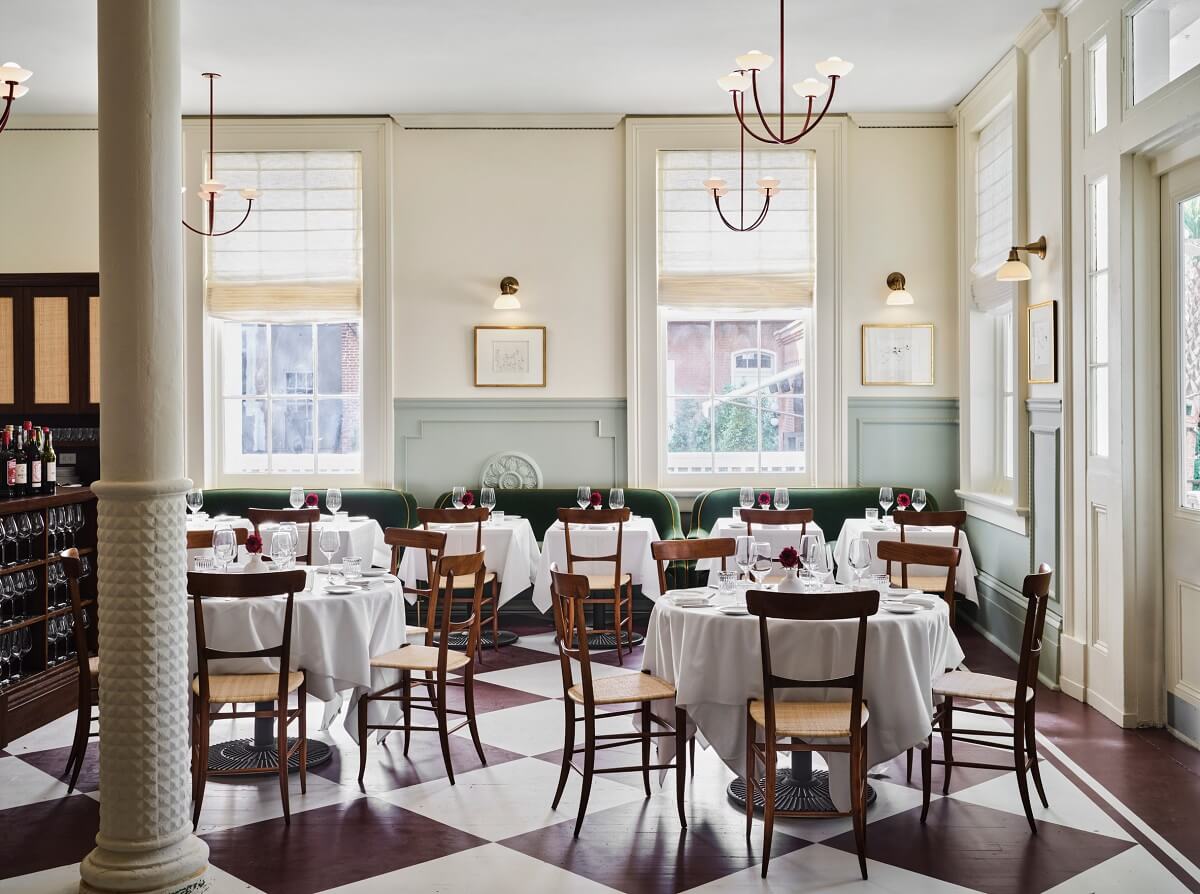 Hotel Saint Vincent in New Orleans 14 hotel-saint-vincent_new-orleans_lambert-macguire-design-restaurant-checkeboard-floor-nordroom