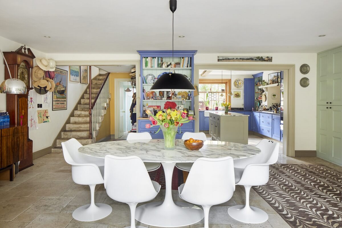 An Eclectic Art-Filled Townhouse in London 6 open-plan-kitchen-dining-room-eclectic-london-home-nordroom