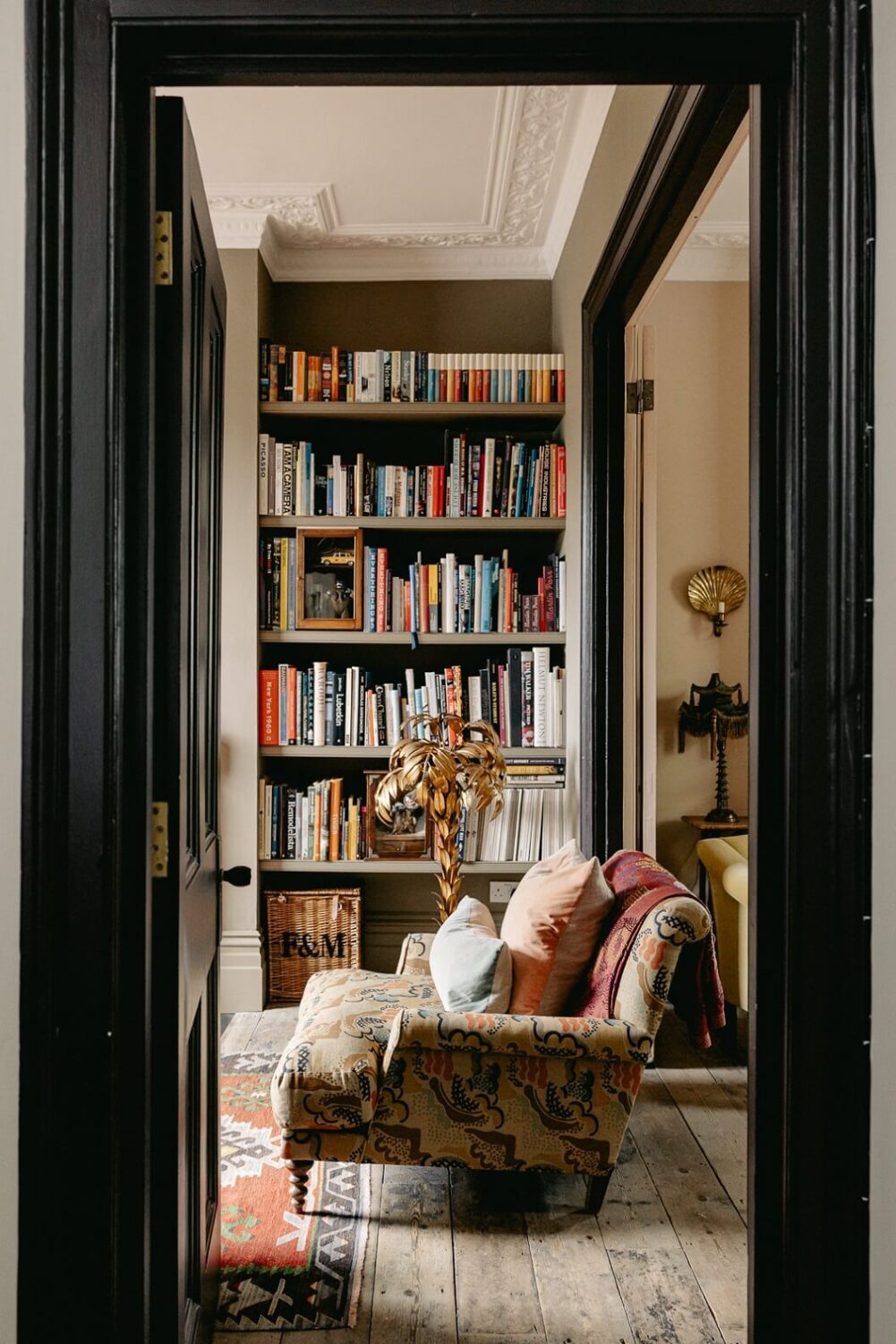 A Carefully Restored Victorian House in London 1 sitting-room-reclaimed-wooden-floor-book-shelves-nordroom