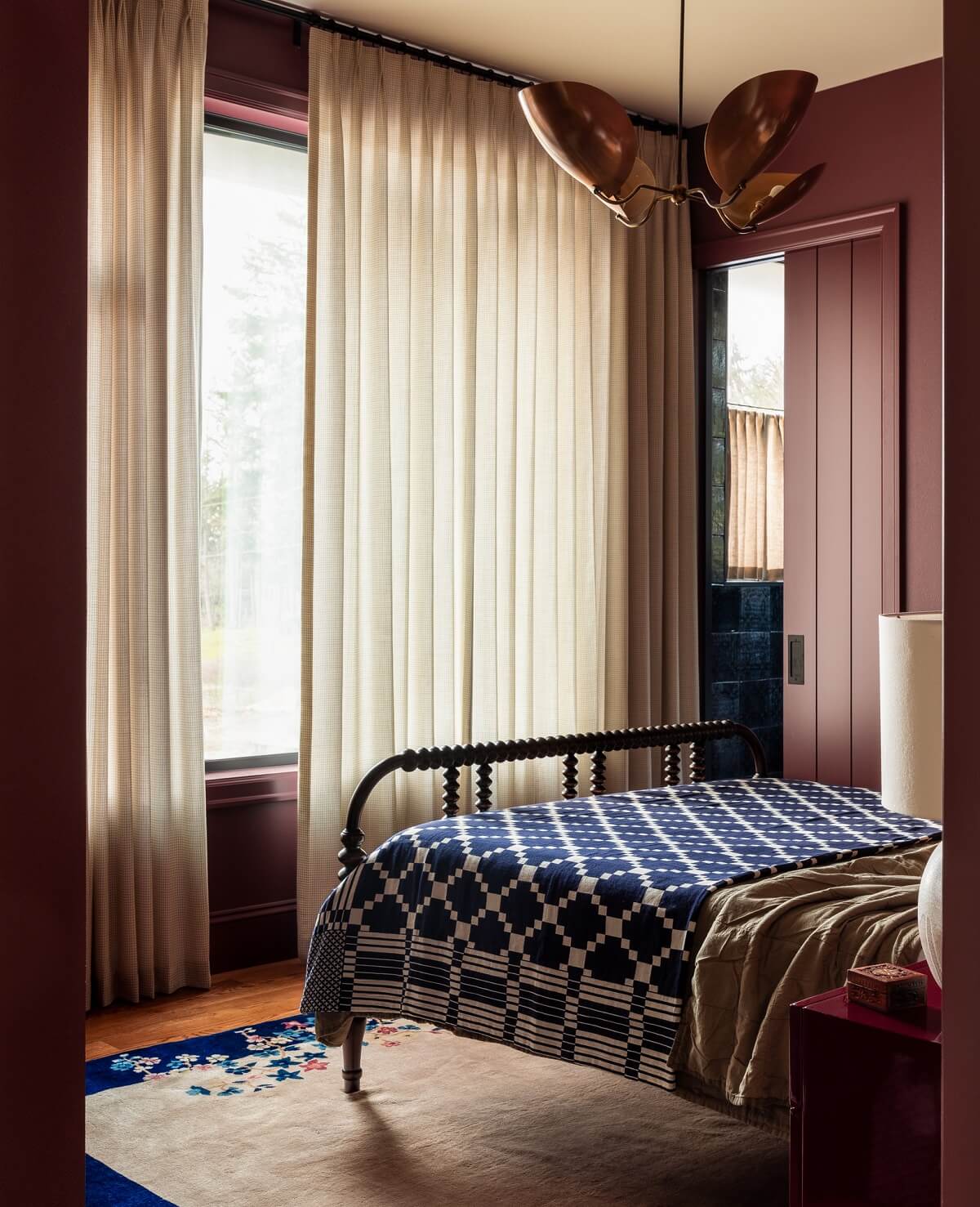Best of 2022: Bedrooms 7 aubergine-wall-color-bedroom-Heidi-Caillier-Design-nordroom