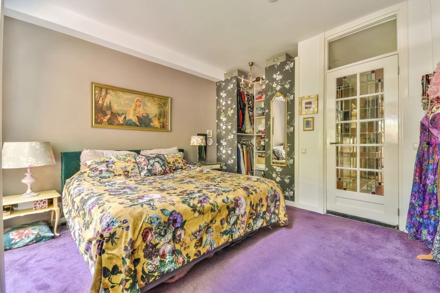 A Bright Colorful Home in Amsterdam 13 bedroom-lavender-carpet-nordroom