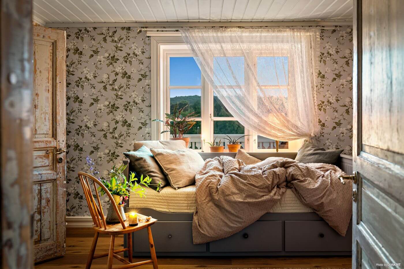 Best of 2022: Bedrooms 9 bedroom-ikea-storage-bed-wallpaper-nordroom