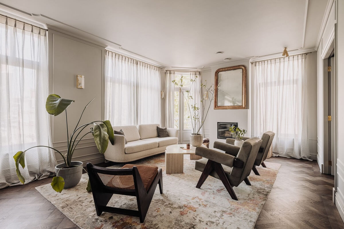 A Luxurious Canal House in Amsterdam 1 serene-living-room-wooden-floor-light-gray-walls-nordroom