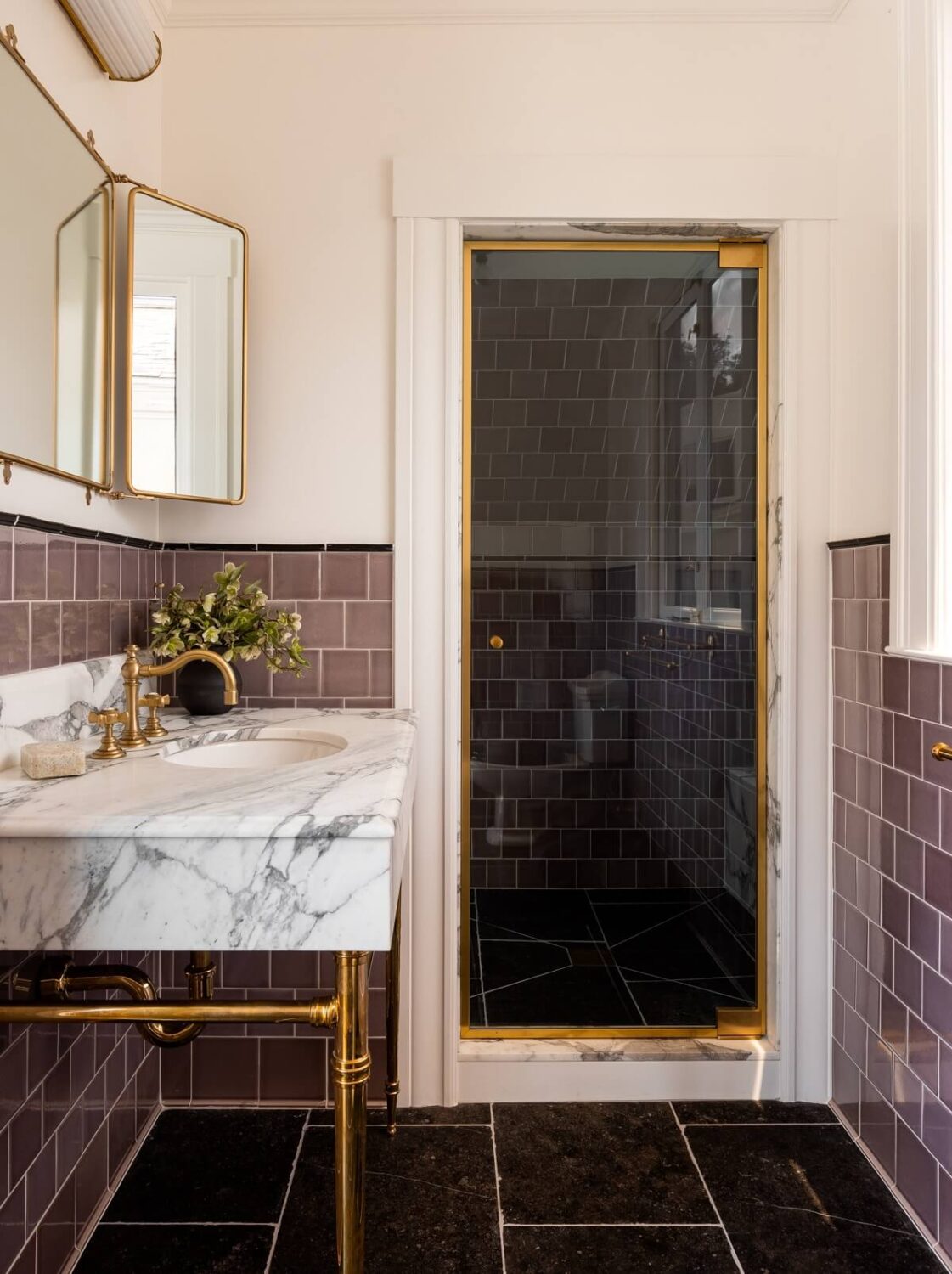 A Lesson in Color and Pattern in a San Francisco Home 26 Heidi-Caillier-Design-Cow-Hollow-SF-interior-design-purple-tile-bathroom