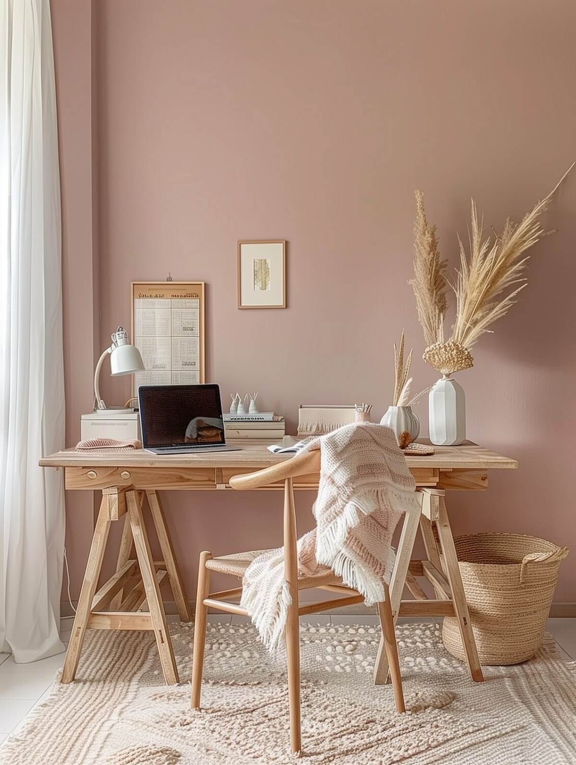Best of 2024: Home Offices 24 pink-walls-home-office-sherwin-williams-color-of-the-year-2023-nordroom