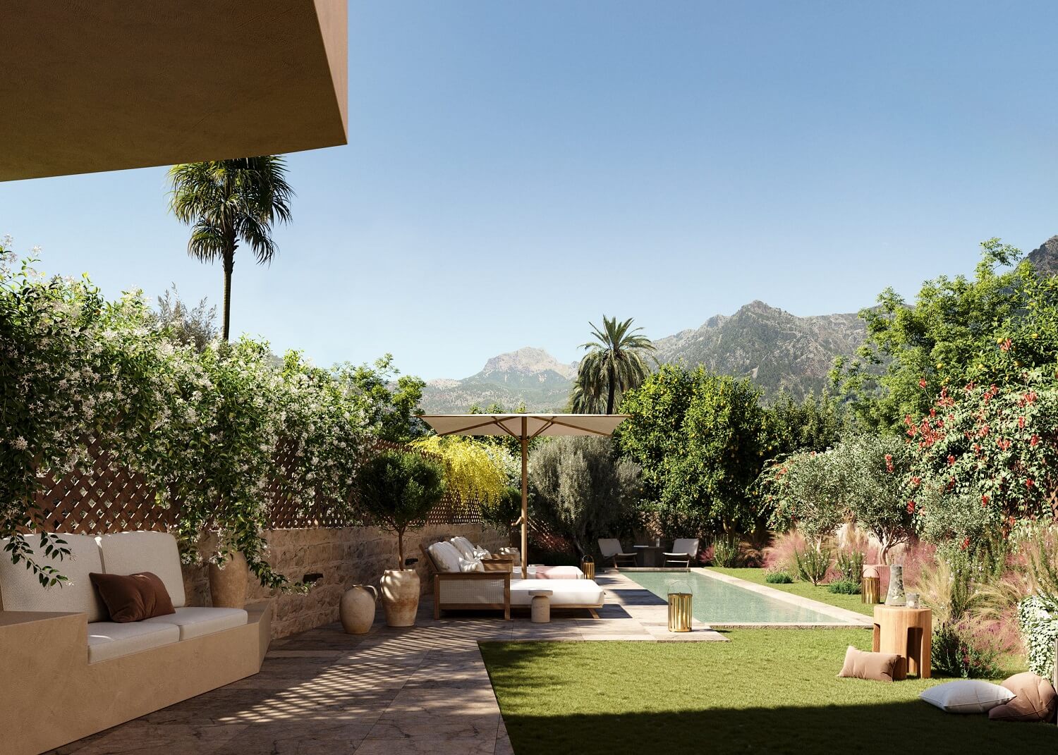 Best of 2022: Outdoor Spaces 9 garden-swimming-pool-townhouse-mallorca-nordroom