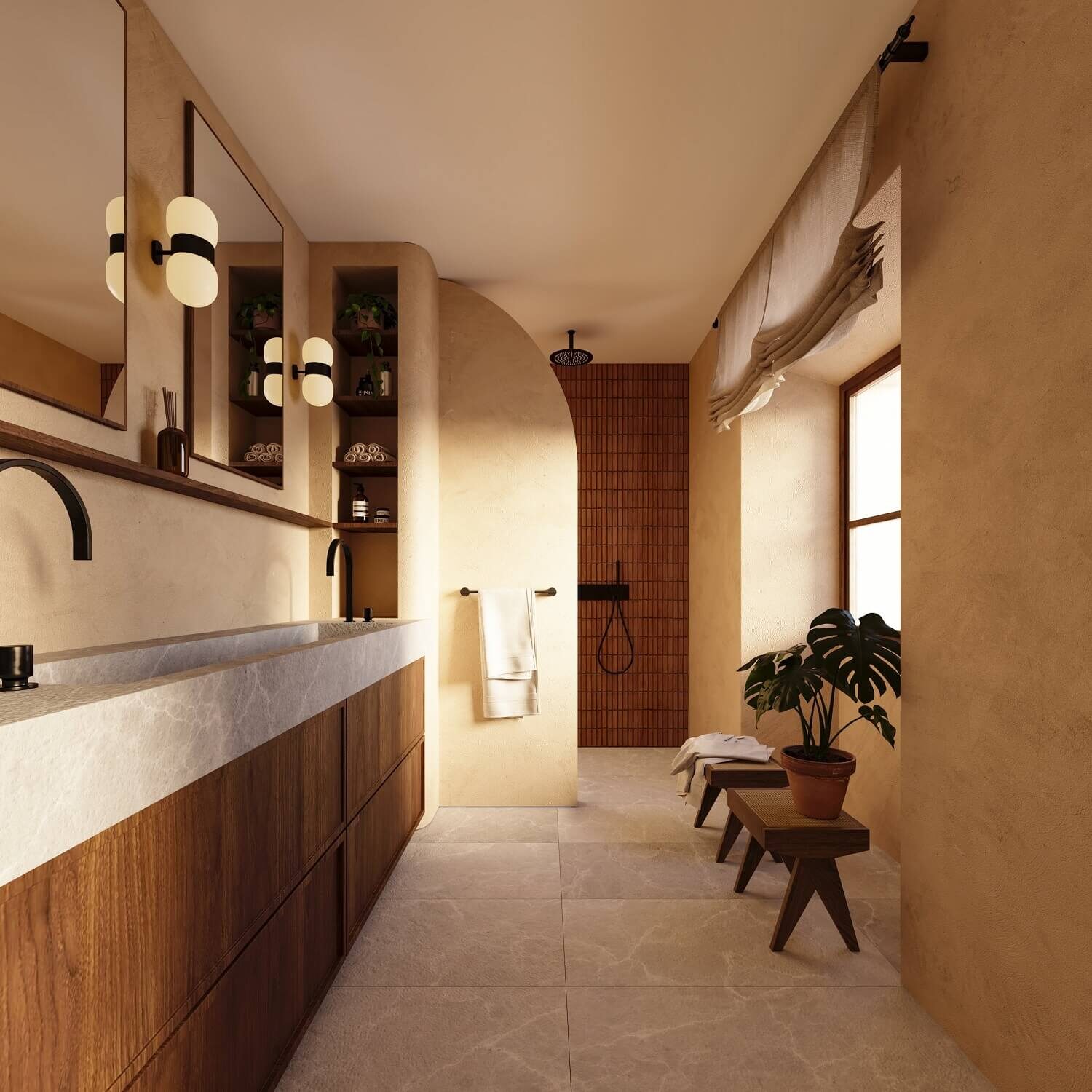 Boost Your Home's Value by Thousands with This Simple Paint Trick! 19 sleek-bathroom-concrete-vertical-tiles-walk-in-shower-nordroom