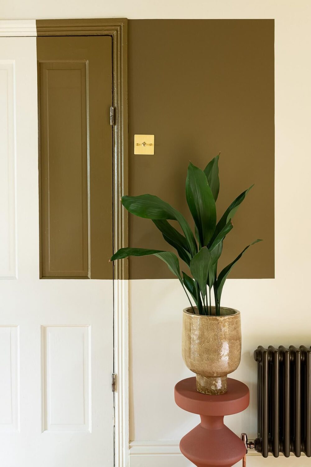 Color Blocked Walls in a Unique Victorian House 7 olive-green-color-accent-nordroom