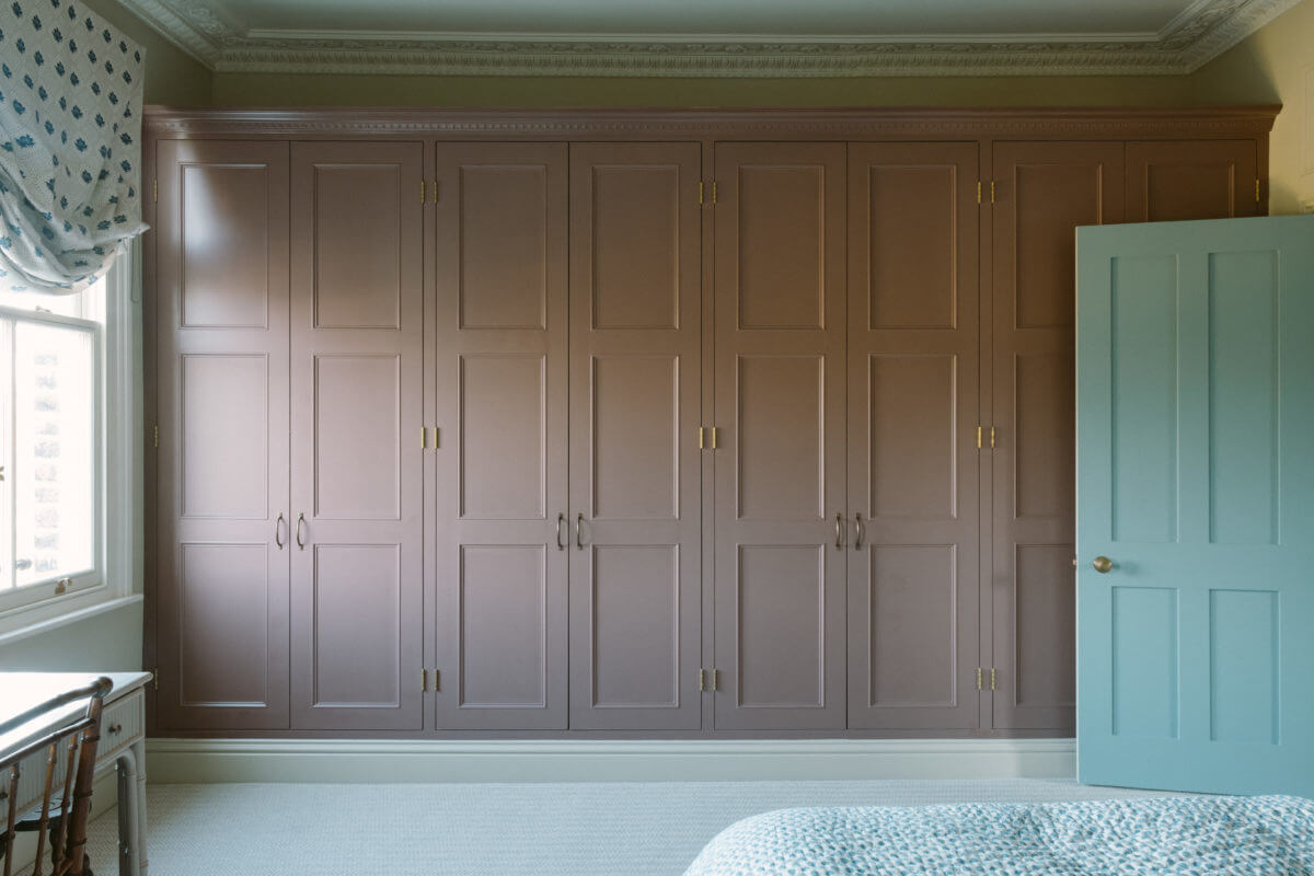 A Deep Red Kitchen in a Victorian Home in London 24 pastel-pink-built-in-wardrobes-bedroom-nordroom