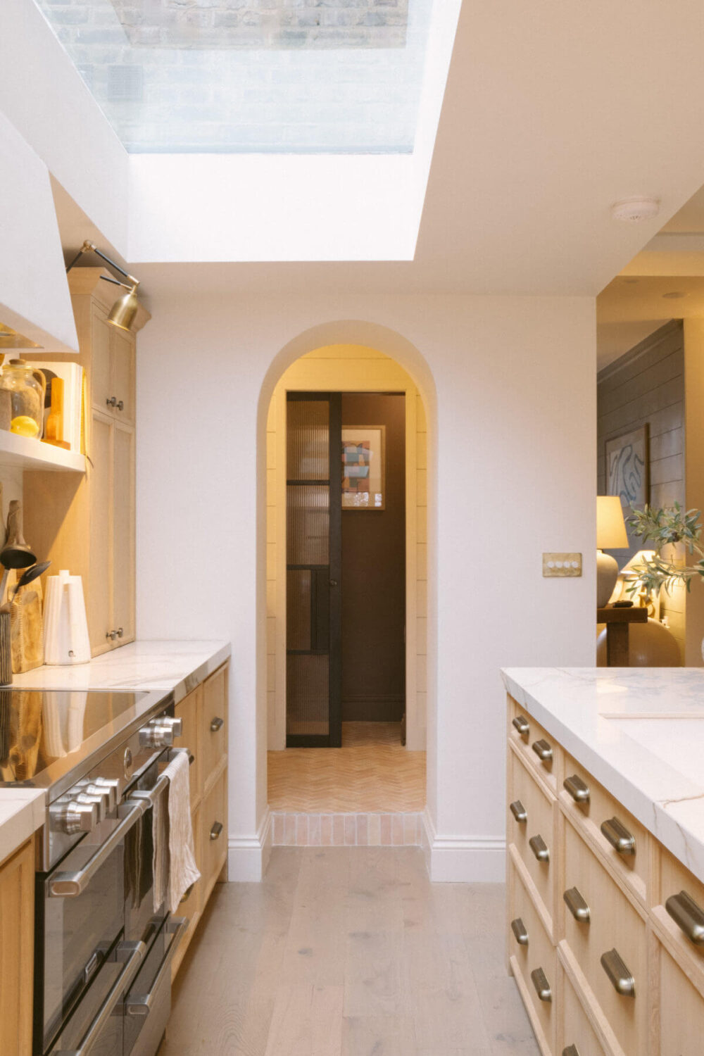 A Serene Renovated Victorian House in London 12 kitchen-oak-cabinets-skylight-pantry-nordroom