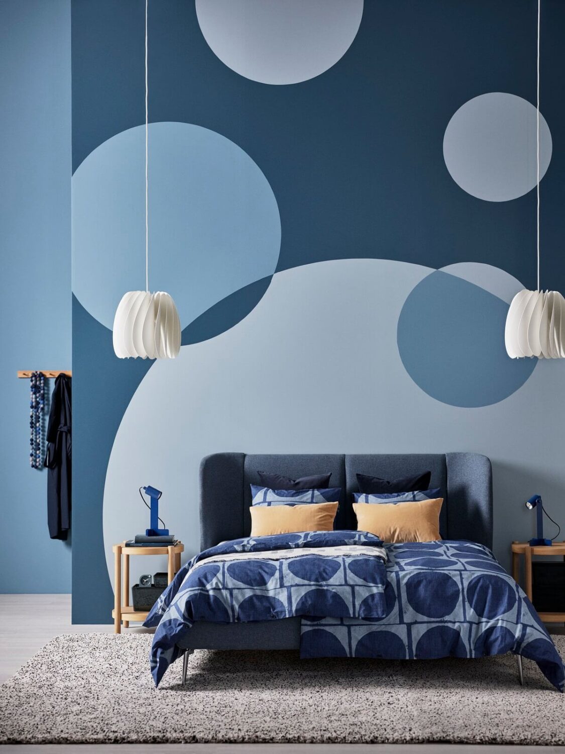 New IKEA Collection July 2023: Bold Colors & Prints 30 blue-IKEA-bedroom-JORDRANUNKEL-duvet-cover-nordroom