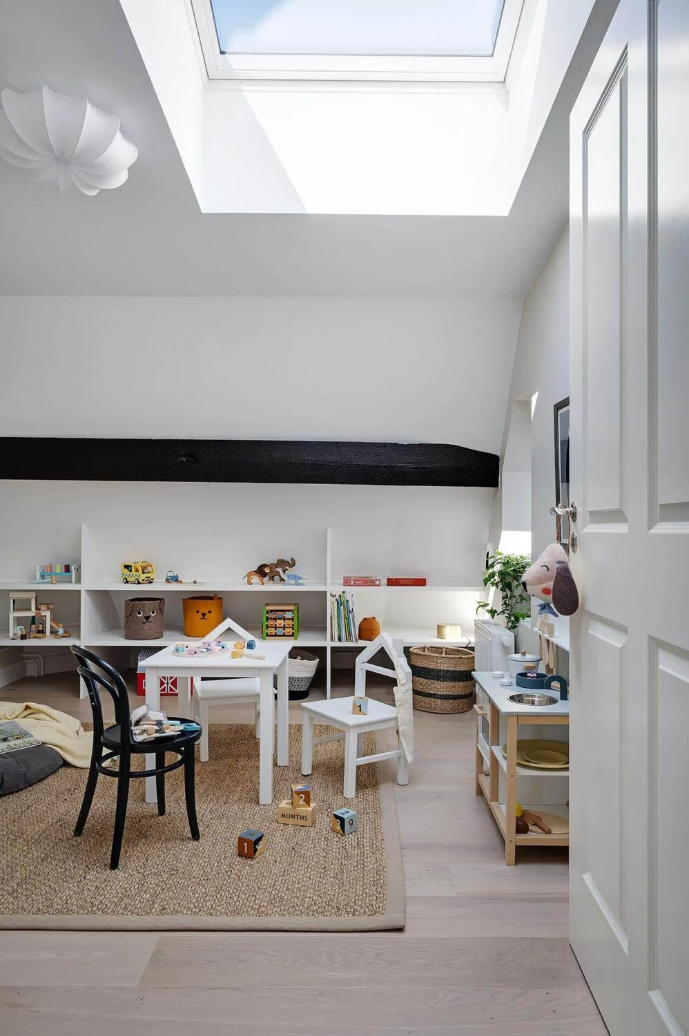 A Modern Scandinavian Attic Apartment 27 childrens-room-skylight-attic-apartment-nordroom