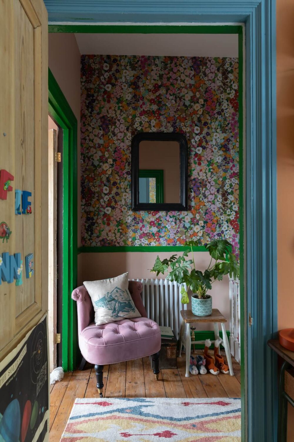 Colorful Rooms in a Family Home in London 8 halway-house-of-hackney-wallpaper-nordroom